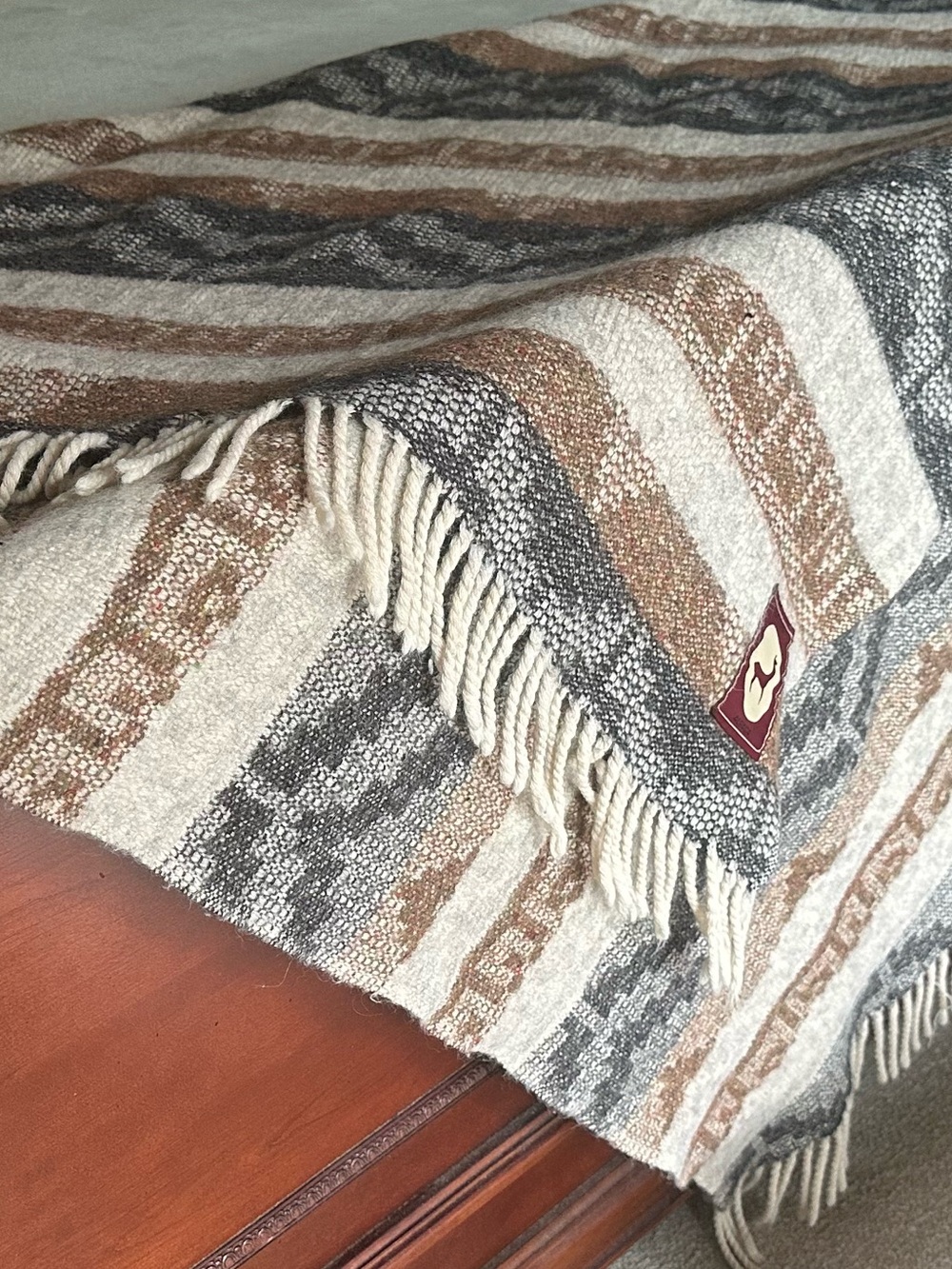VTG Peru Pure Alpaca Wool Geometric Blanket Throw